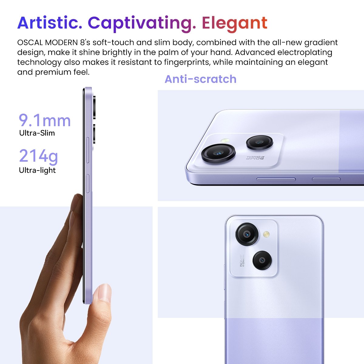 Original Original Blackview Oscal MODERN 8 8GB+256GB 6.75 inch Android 13 Smartphones Blackview MODERN 8